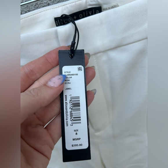 Alice + Olivia BREANN FITTED BLAZER + Walker Pants in Off White Ecru NWT! - Picture 6 of 14